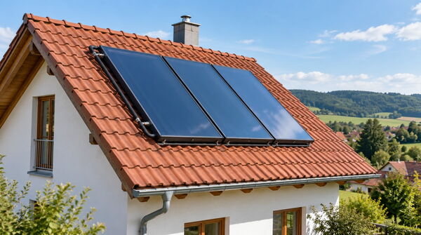 Solarkollektoren auf einem Satteldach